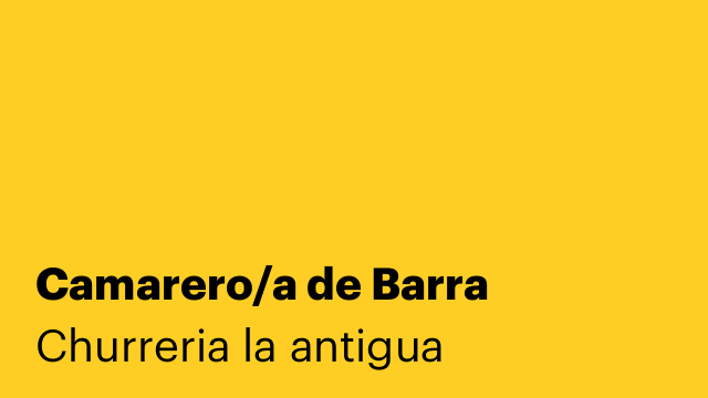 Camarero/a de Barra