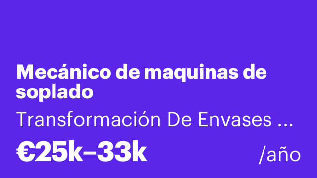 Mecánico de maquinas de soplado