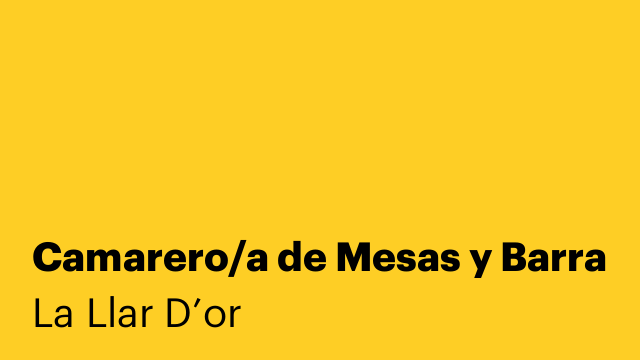 Camarero/a de Mesas y Barra