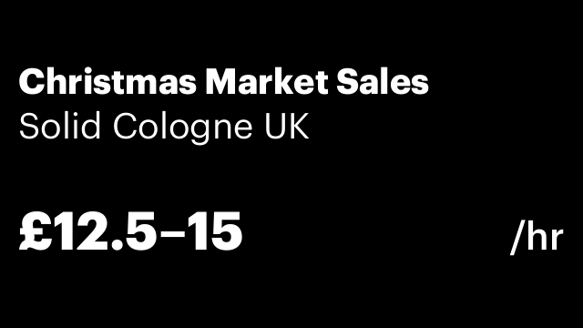 Christmas Market Sales