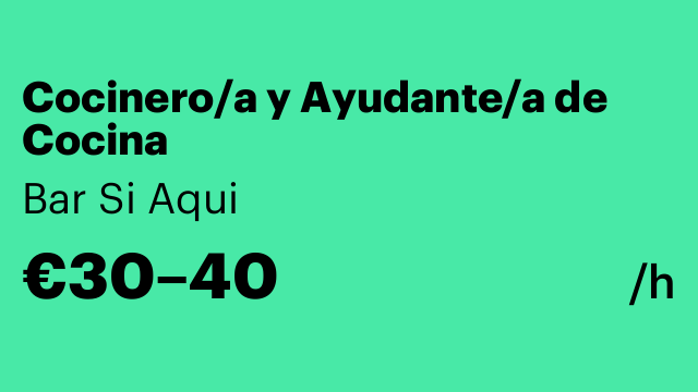 Cocinero/a y Ayudante/a de Cocina