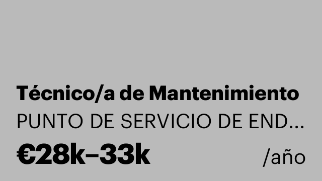 Técnico/a de Mantenimiento