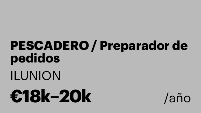 PESCADERO / Preparador de pedidos