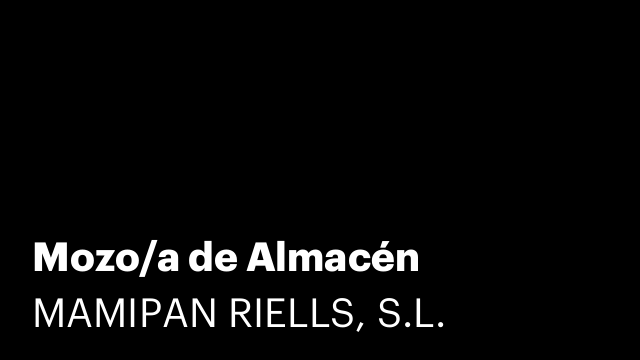 Mozo/a de Almacén