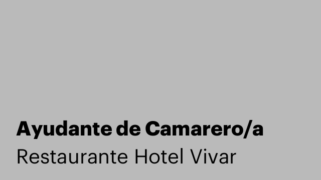 Ayudante de Camarero/a