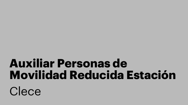 Auxiliar Personas de Movilidad Reducida Estación tren FROMISTA