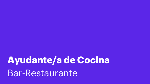 Ayudante/a de Cocina