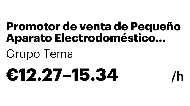 Promotor de venta de Pequeño Aparato Electrodoméstico (PAE)