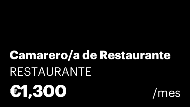 Camarero/a de Restaurante