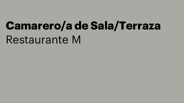 Camarero/a de Sala/Terraza
