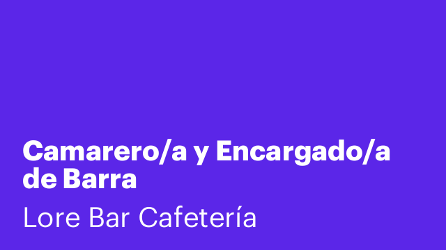 Camarero/a y Encargado/a de Barra