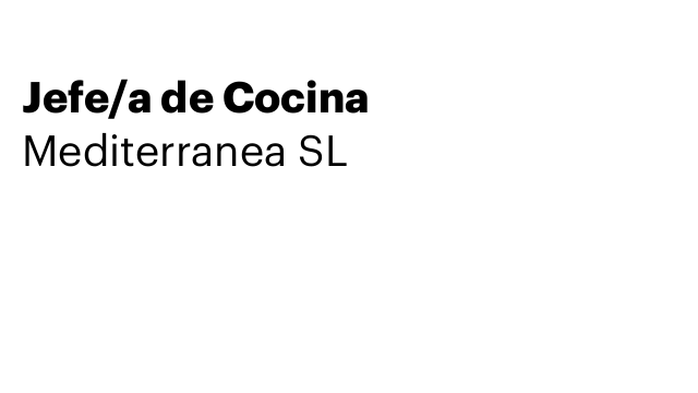 Jefe/a de Cocina