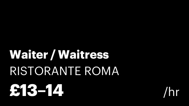 Waiter / Waitress