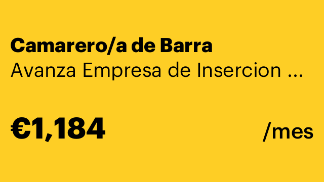 Camarero/a de Barra