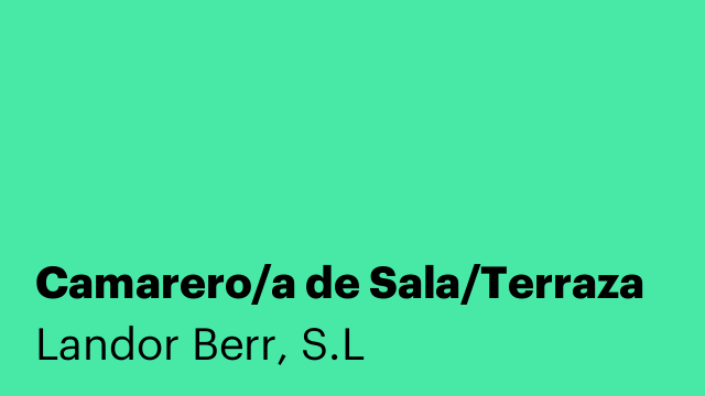 Camarero/a de Sala/Terraza