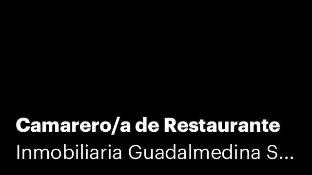 Camarero/a de Restaurante