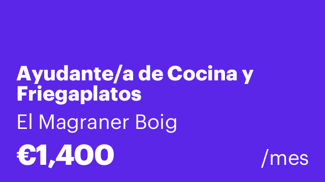 Ayudante/a de Cocina y Friegaplatos