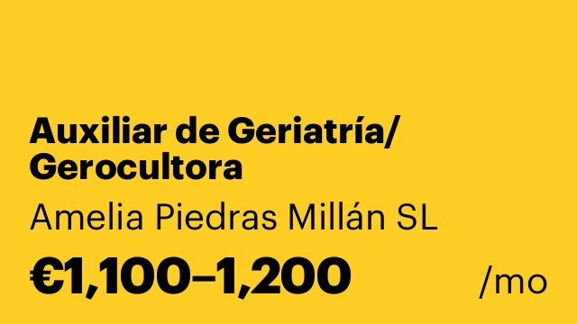 Auxiliar de Geriatría/ Gerocultora