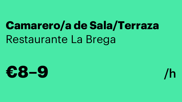 Camarero/a de Sala/Terraza