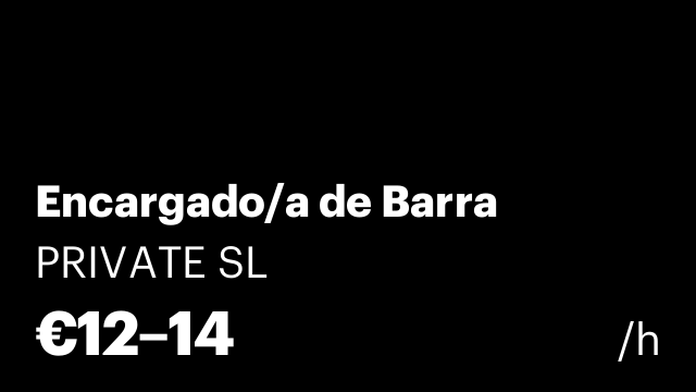 Encargado/a de Barra
