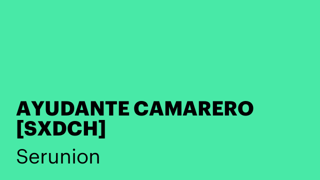 AYUDANTE CAMARERO [SXDCH]