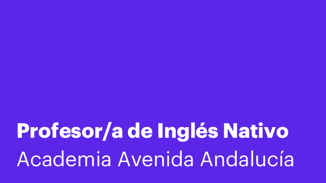 Profesor/a de Inglés Nativo