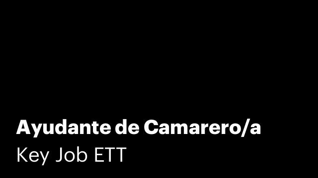 Ayudante de Camarero/a