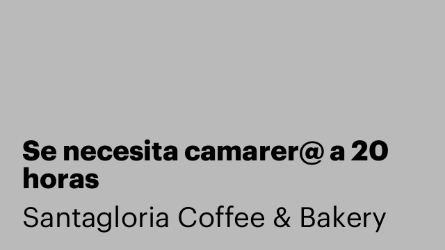Se necesita camarer@ a 20 horas