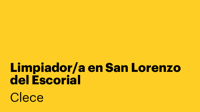 Limpiador/a en San Lorenzo del Escorial
