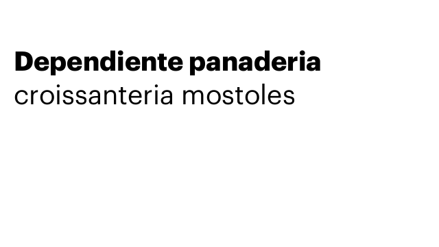 Dependiente panaderia