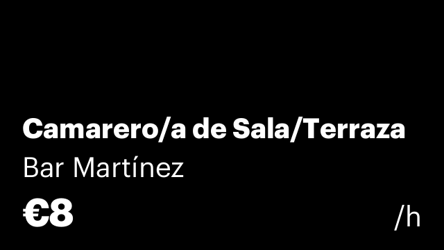 Camarero/a de Sala/Terraza