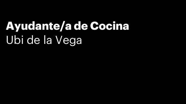 Ayudante/a de Cocina