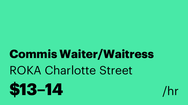 Commis Waiter/Waitress