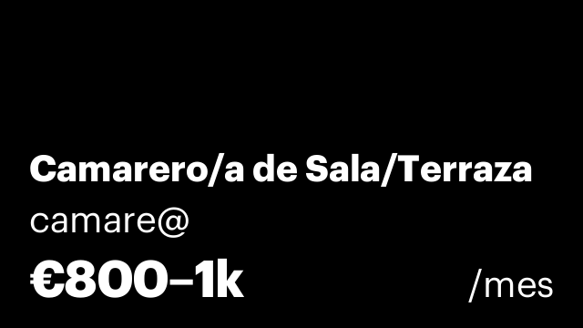 Camarero/a de Sala/Terraza