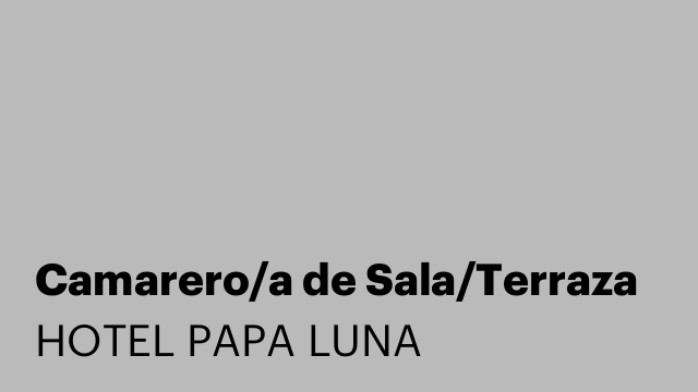 Camarero/a de Sala/Terraza