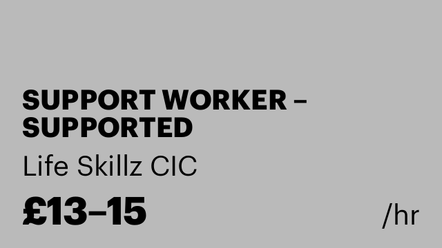 SUPPORT WORKER – SUPPORTED ACCOMMODATION