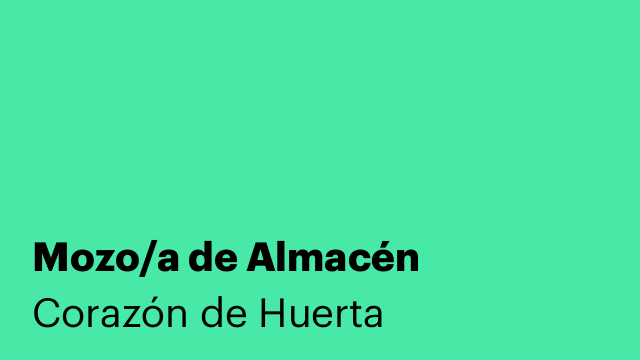 Mozo/a de Almacén