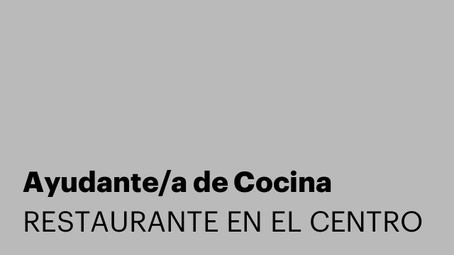 Ayudante/a de Cocina