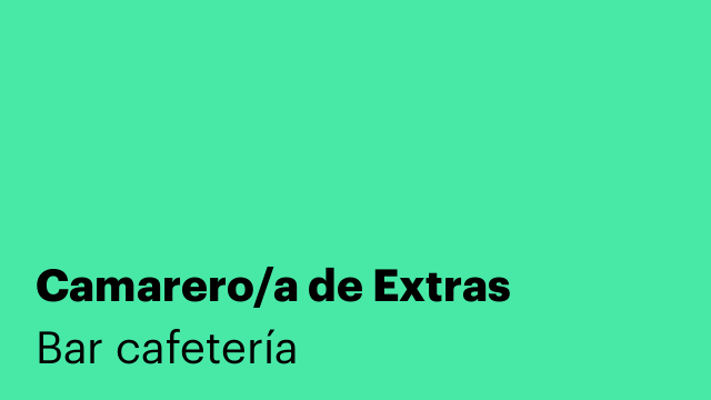 Camarero/a de Extras