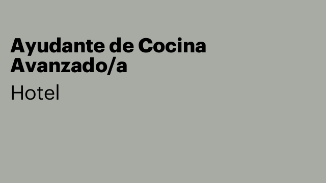 Ayudante de Cocina Avanzado/a