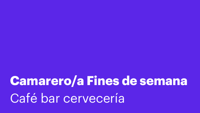 Camarero/a Fines de semana