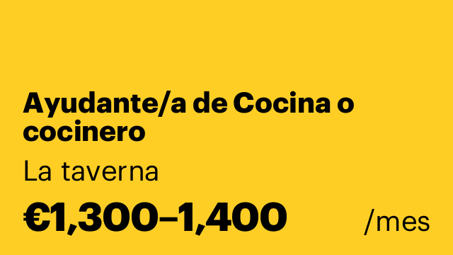 Ayudante/a de Cocina o cocinero