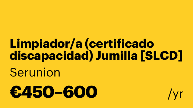 Limpiador/a (certificado discapacidad) Jumilla [SLCD]