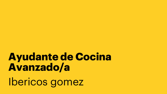 Ayudante de Cocina Avanzado/a