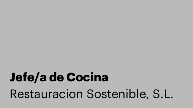 Jefe/a de Cocina