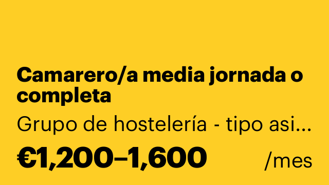 Camarero/a media jornada o completa