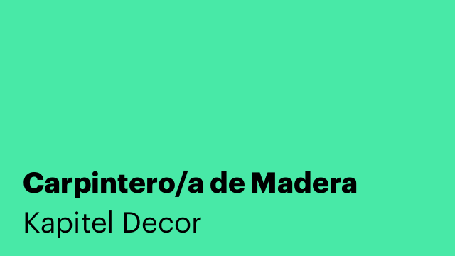 Carpintero/a de Madera