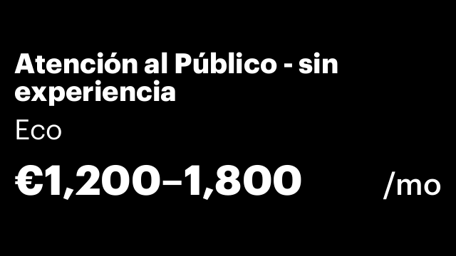 Atención al Público - sin experiencia