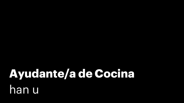 Ayudante/a de Cocina