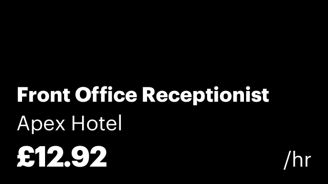Front Office Receptionist